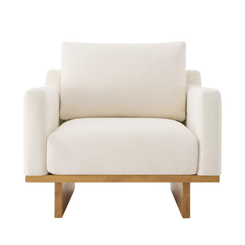 Christopher Knight Home - Modern Wooden Upholstered Accent Chair with Ergonomic Comfort