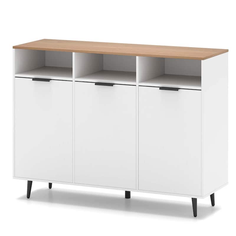 Costway Buffet Sideboard with 3 Open Compartments 3 Doors 5-Posistion - See Details