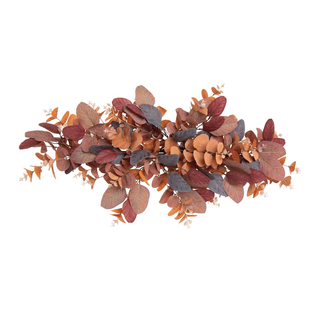 Transpac Nylon 28 in. Multicolor Harvest Eucalyptus and Floral Swag - Multi