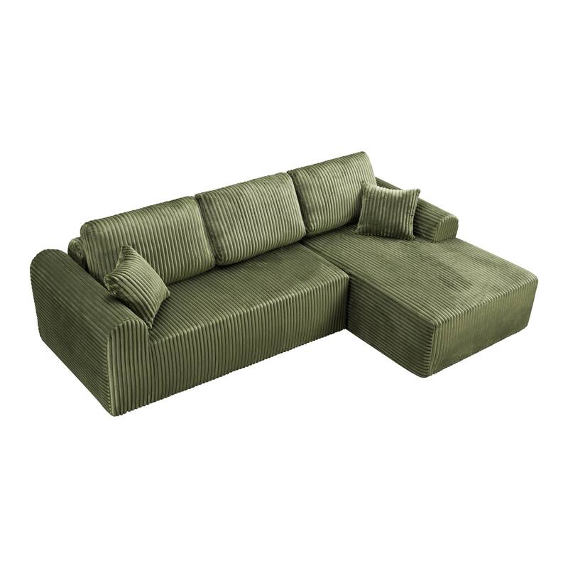 109" Cloud Modular Sectional Sofa Couch with L-Shaped Chaise, Minimalist Upholstered Corner Sofa, Deep Seat Couch