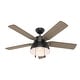 preview thumbnail 2 of 23, Hunter 52" Mill Valley Outdoor Ceiling Fan with LED Light Kit and Pull Chain - Farmhouse, Industrial, Rustic - DAMP RATED!