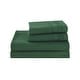 preview thumbnail 26 of 58, 3/4 Pcs Soft Solid & Embroidery Bed Sheets Set Full - Dark Green