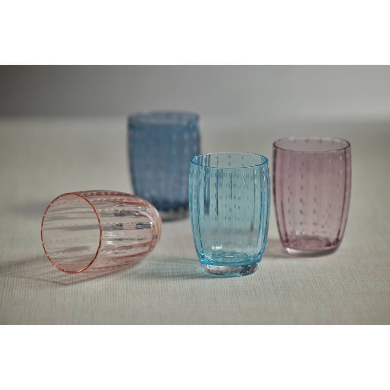 Pescara White Dot Tumbler Glasses, Set of 4