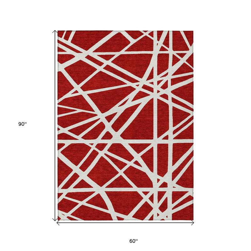 HomeRoots Geometric Transitional Rectangle Outdoor Rug