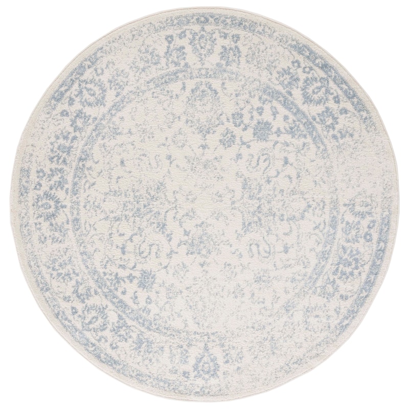 SAFAVIEH Adirondack Riin Rustic Shabby Chic Distressed Rug - 6' Round - Ivory/Slate