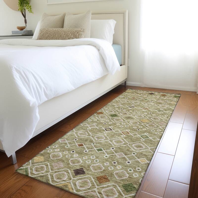 Premium Washable Super Soft Moroccan Global Mayfield Rug - Sage - 2'3" x 7'6"