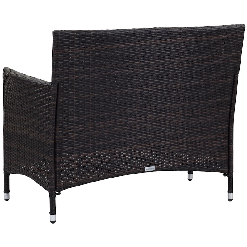 SAFAVIEH Outdoor Simka Brown/ Sand Patio Set (4-Piece) - 43W x 34D x 23H