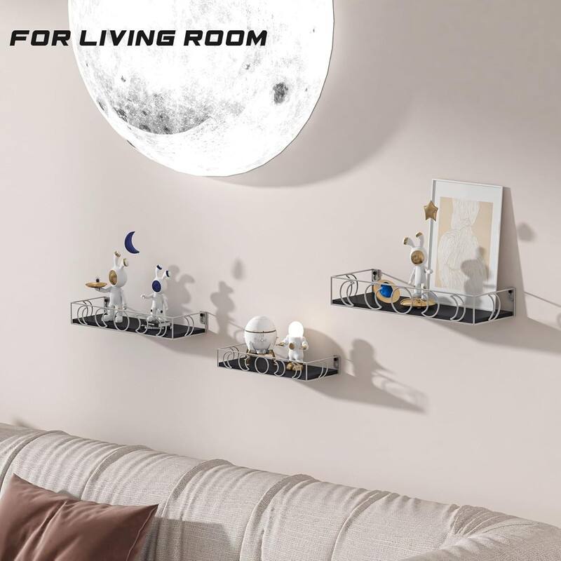 3 Pack Small Floating Book Plant Shelves - 2.75"D x 15.98"W x 5.27"H