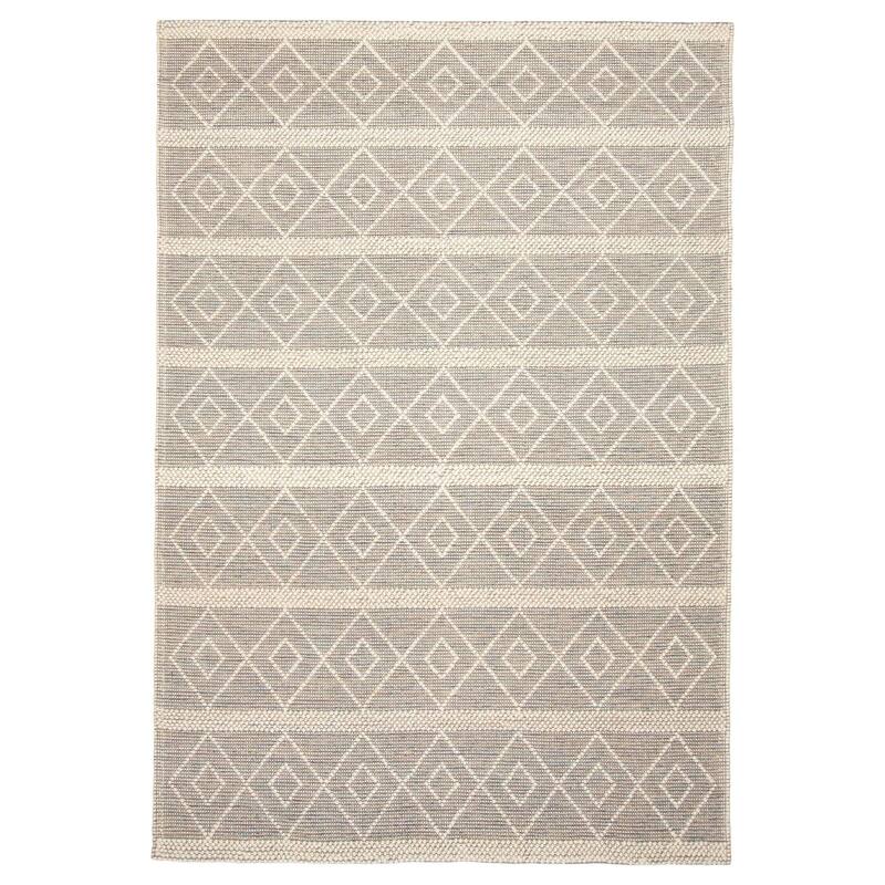 ECARPETGALLERY Braid weave Sienna Brown, Cream Wool Rug - 6'0 x 9'1 - Brown/ Cream - 6'0 x 9'1