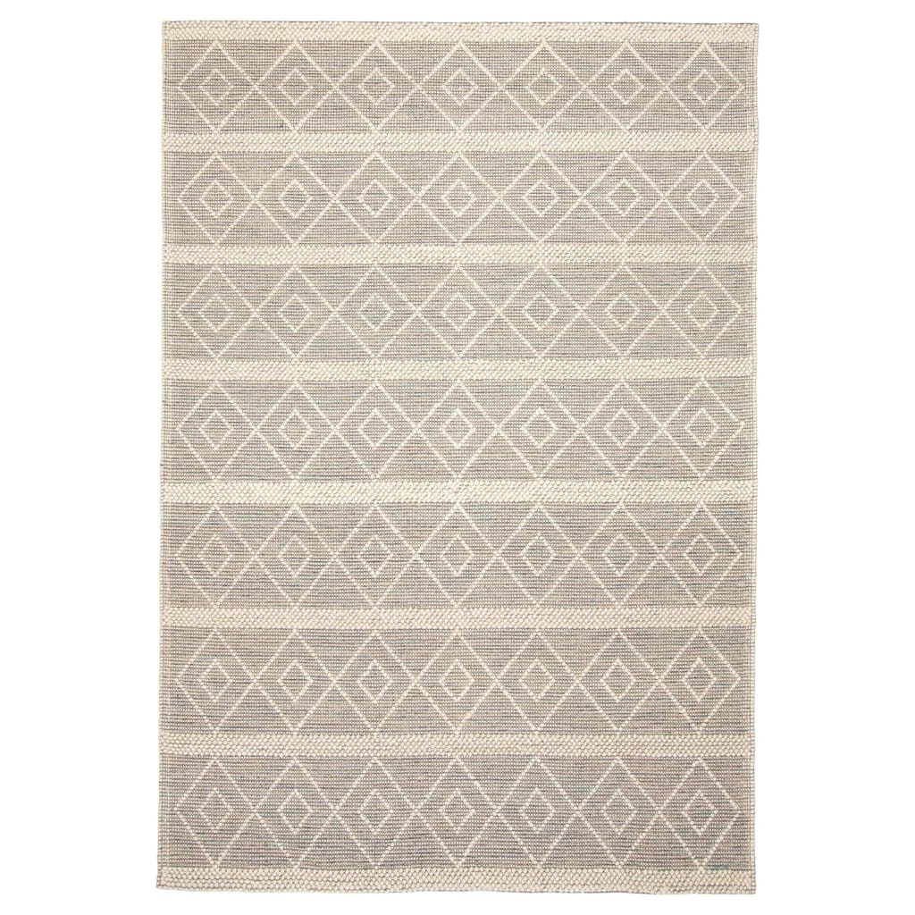 ECARPETGALLERY Braid weave Sienna Brown, Cream Wool Rug - 6'0 x 9'1