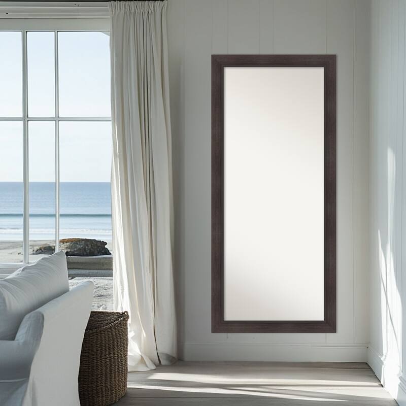 Sloped Non-Beveled Framed Full-Length Floor Leaner Mirror