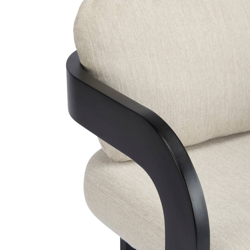 Dining Room Chairs Set of 2 Modern Fabric Armchair for Living Room, Comfy Upholstered Accent Chairs with Wood Legs, Pillow Back