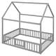 preview thumbnail 44 of 58, Wood House Bed with Fence and Door