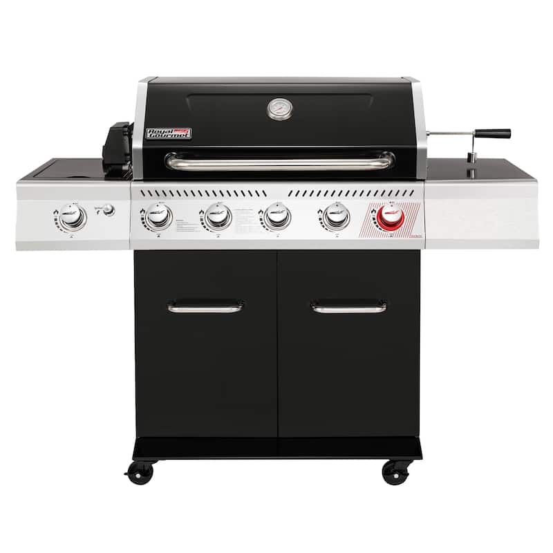 Royal Gourmet GA5404H Deluxe 5-Burner Gas Grill, Black - Black - Propane Gas