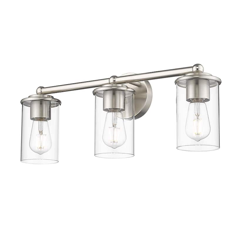 Thayer by Z-Lite 3 Light Vanity in Brushed Nickel with Clear Glass Shade - Brushed Nickel
