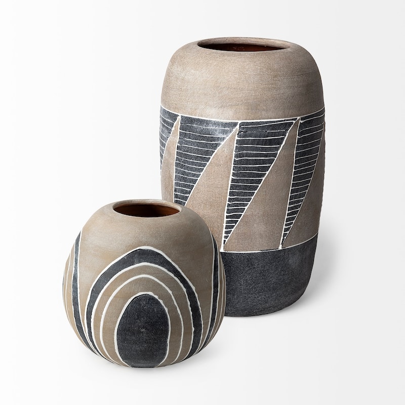 Cove Gray Brown Ceramic Vase