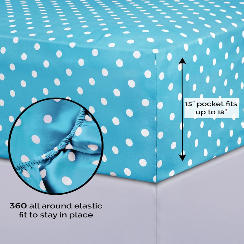 Superior Thread Count 600TC Cotton Blend Polka Dot Bed Sheet Set