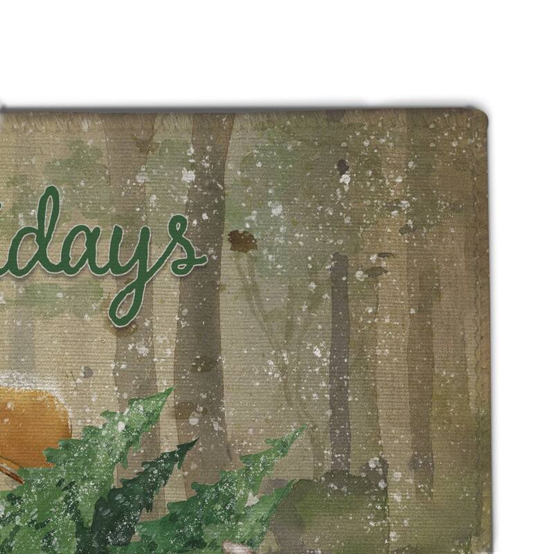Laural Home Christmas Themed Chenille Outdoor Rug