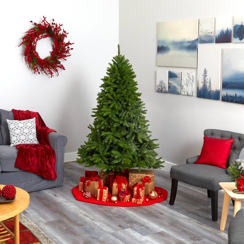 6ft. Spruce Look Artificial Christmas Tree with 300 Clear LED Lights & 1357 Branches - Full Holiday X-Mas Glow
