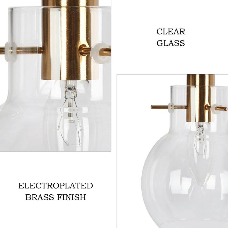 Isha 4-Light Bathroom Black Gold Vanity Lights Modern Wall Sconce with Clear Glass