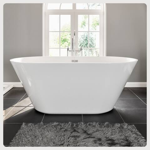 Eviva Eclipse 67 inch White Freestanding Bathtub