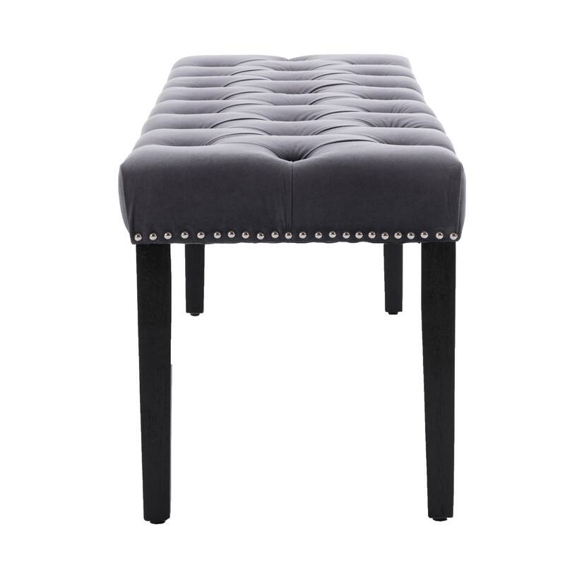 Tufted Velvet Bench Ottoman - Versatile Seating and Footrest for Living Room, Entryway, and Bedroom