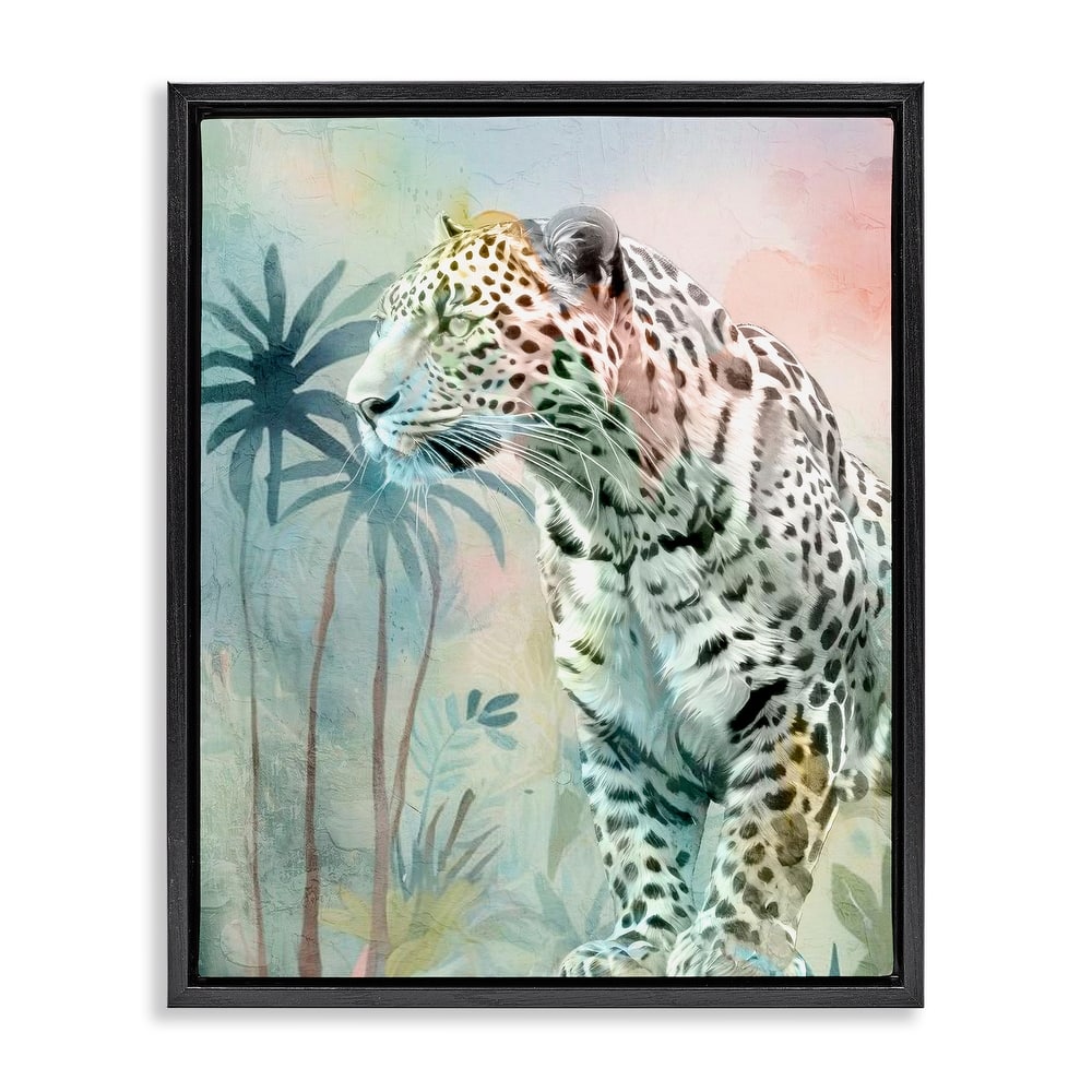 Stupell Gazing Jungle Leopard Framed Floater Canvas Wall Art Design By Kim Allen