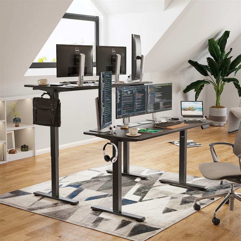 Electric Standing Adjustable Height Sit Stand Home Office Desk w/ Splice Board