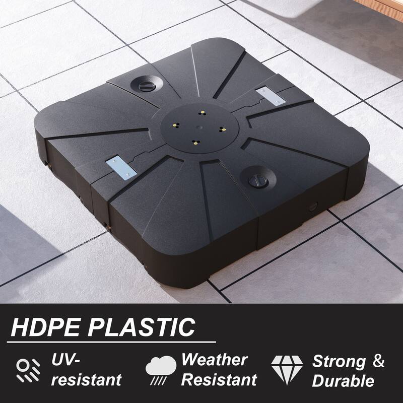 Heavy Duty Offset Umbrella Base with Wheels Patio Cantilever Stand, Fits 4.53" Pole