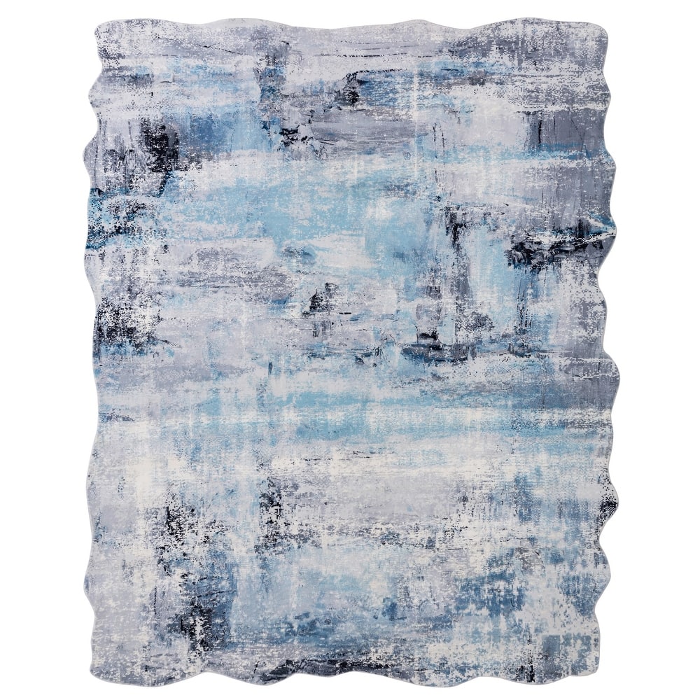 Abstract Blue/Grey Area Rug
