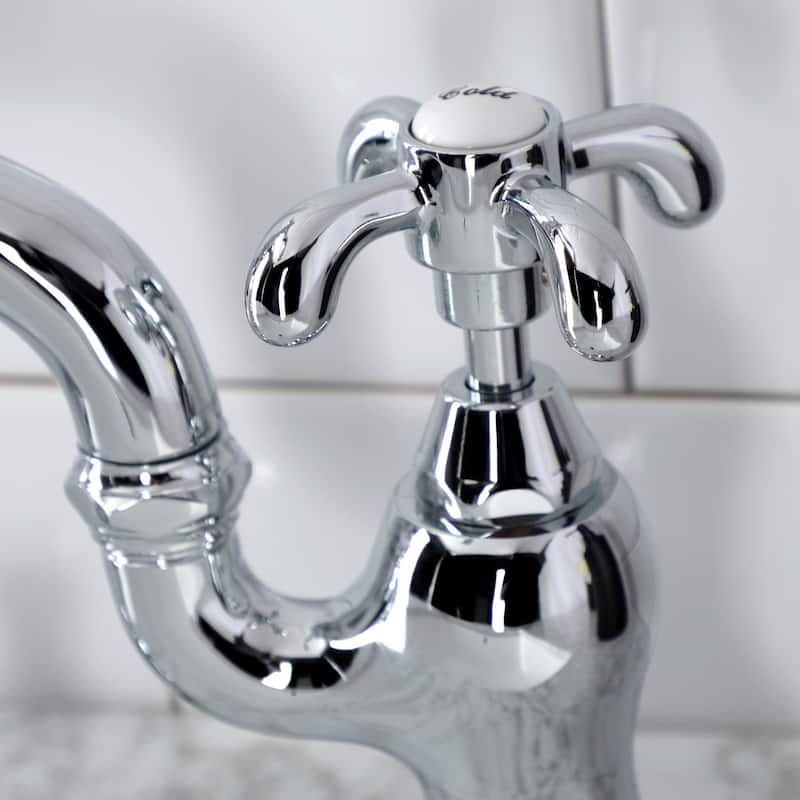 French Country Bridge Bathroom Faucet with Brass Pop-Up