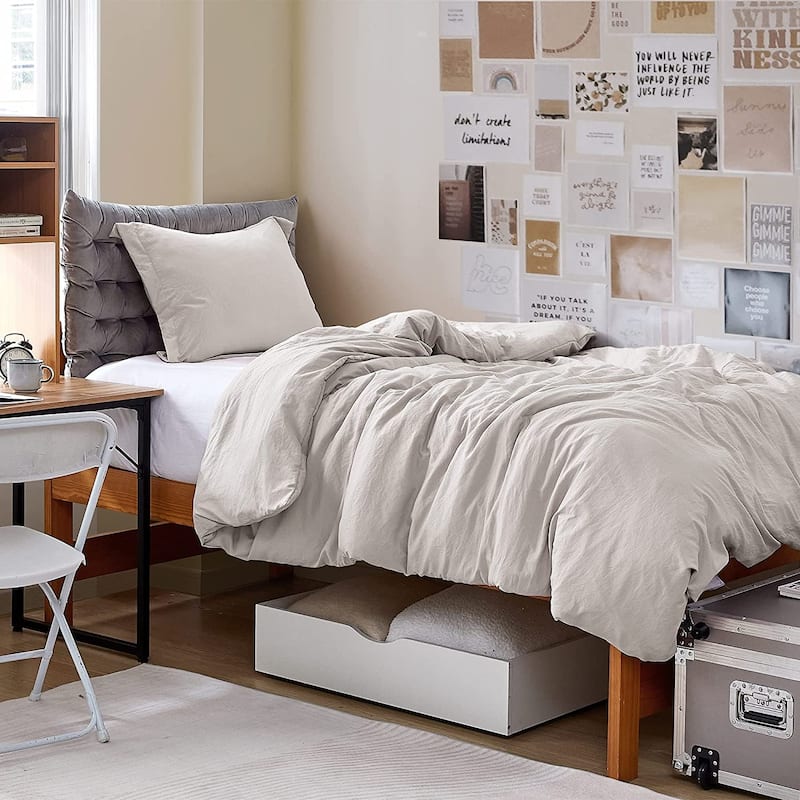 Natural Loft Oversized Comforter Set - Stone Taupe - Stone Taupe - Twin XL