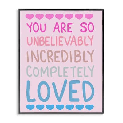 Stupell Incredibly Loved with Hearts Framed Giclee Art Design By Sweet Melody Designs