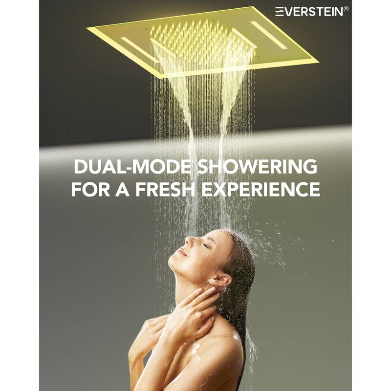 Multi-Function Thermostatic Shower System – Rainfall, Waterfall, Body Jets & LED Smart Control - 15*23