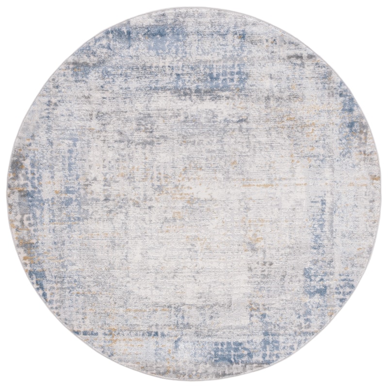 SAFAVIEH Palma Felicie Modern Abstract Rug - 6'7" Round - Beige/Light Blue