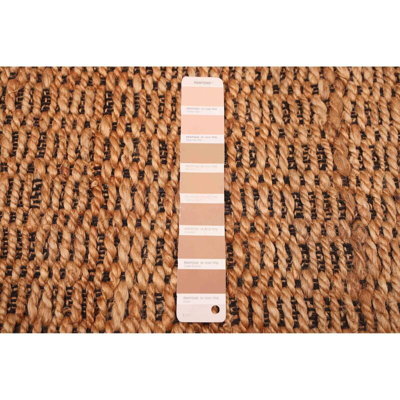 ECARPETGALLERY Braided Weave Palas Denizli Tan Jute Rug - 5'5 x 7'9