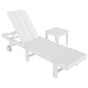 preview thumbnail 77 of 113, Shoreside Modern Poly Eco-Friendly All Weather Reclining Chaise Lounge With Wheels and Side Table (2-Piece Set)