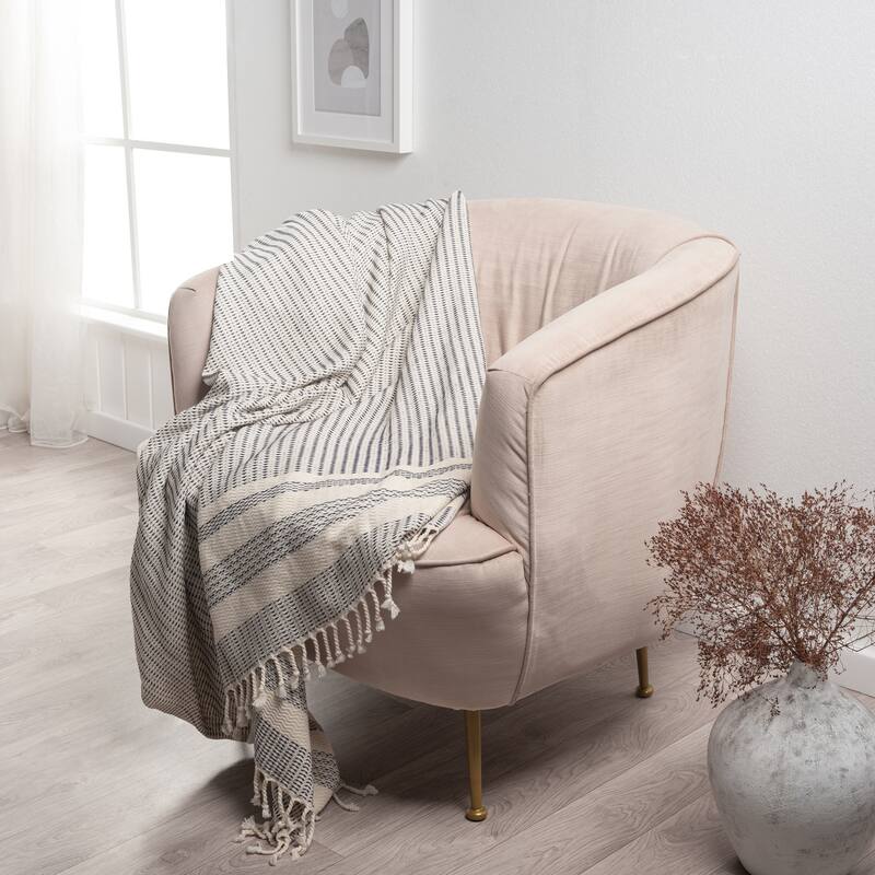 Sevita Striped Premium Turkish Cotton Standard Size Throw Blanket