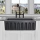 preview thumbnail 2 of 14, Highpoint Collection Reversible 30-inch Fireclay Farmsink Matte Dark Grey