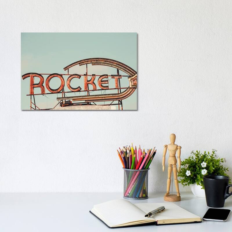 iCanvas "Rocket Oil Vintage Sign Photography" by Ann Hudec Canvas Print - 8x12x0.75