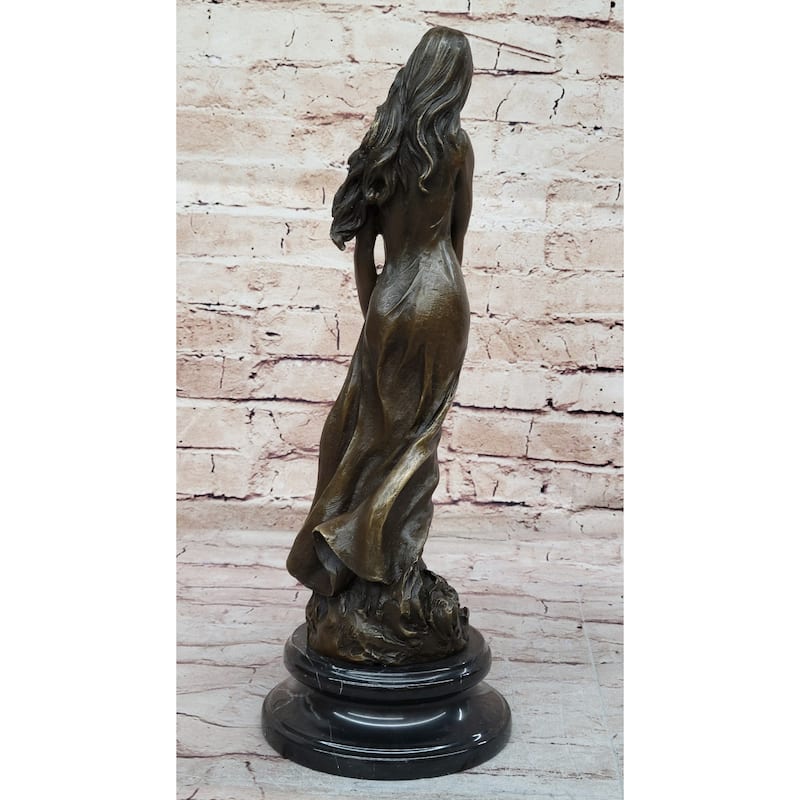 Flora Roman Goddess Of Spring And Flowers Bronze Sculpture With Classical Female Figure
