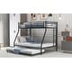 preview thumbnail 12 of 31, Distinctive Twin over Full Bunk Kids Bed with Twin Size Trundle,Two-Side Ladders,Sturdy Steel Frame