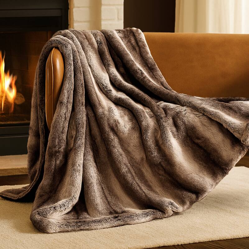 Bare Home Faux Fur Blanket - Ultra-Soft Blanket - Luxurious Fuzzy Warm