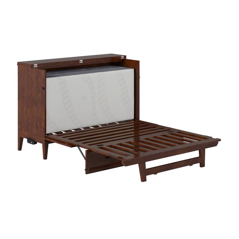 Santa Fe Murphy Bed Chest with Mattress and Built-in Charger