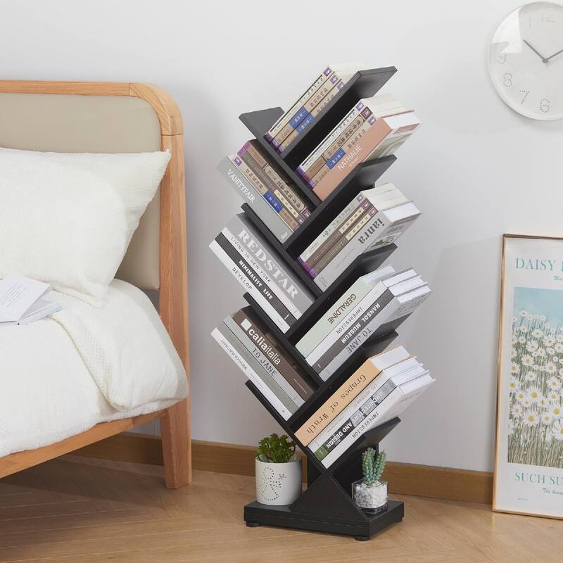 9 Tier Tree Bookshelf - 11.8"D x 7.4"W x 38.4"H
