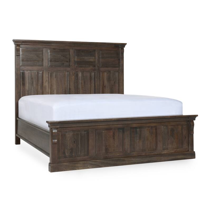 Classic Home Adelaide Mango Wood Bed in Cocoa Brown