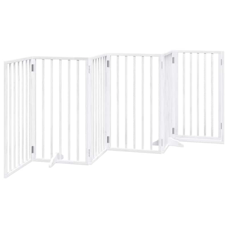 vidaXL Dog Gate Foldable Poplar Wood
