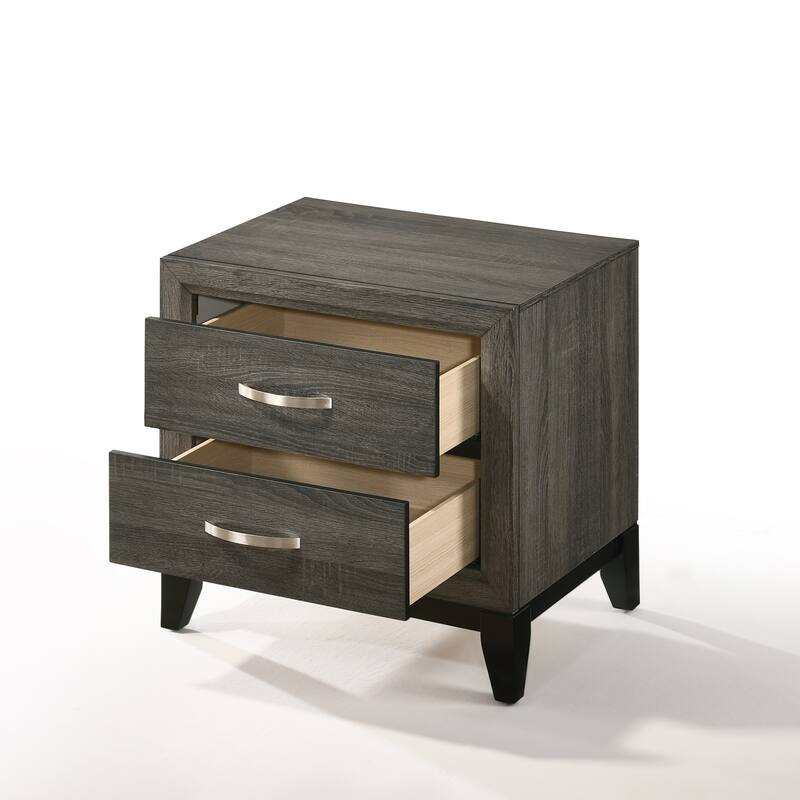Sleek Modern 2-Drawer Nightstand with Smooth Metal Glide Drawers