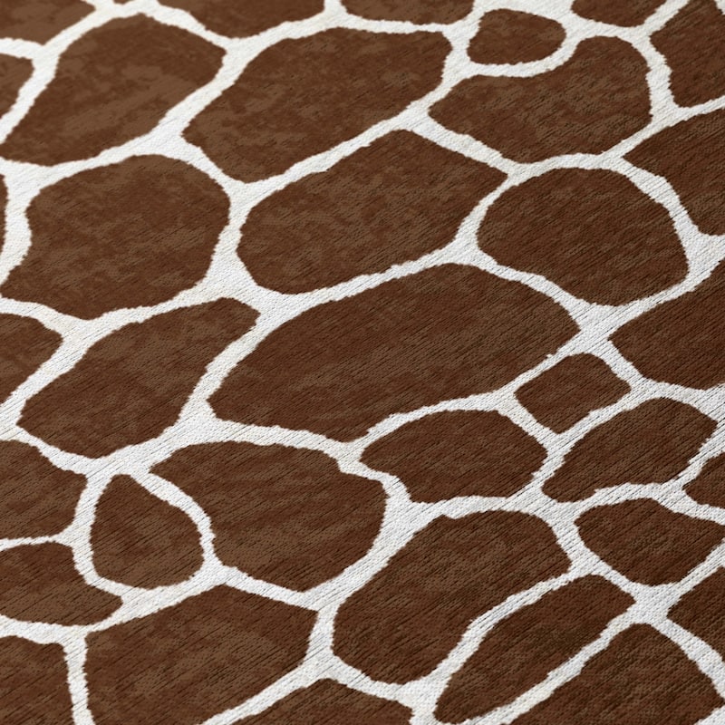 Addison Safari Giraffe Animal Print Area Rug