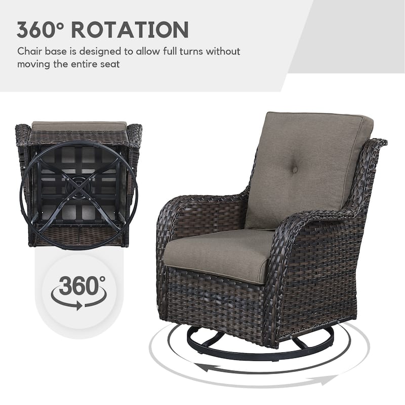 Gymojoy Patio Outdoor Rocking Chair Swivel Lounge Chair
